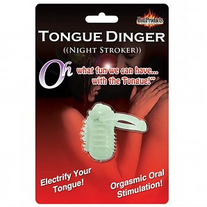 Tongue Dinger Night Stroker Vibrating Silicone Tongue Ring Glow In The Dark